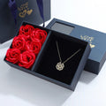Clover Heart Pendant Necklace with Silver Gift Box