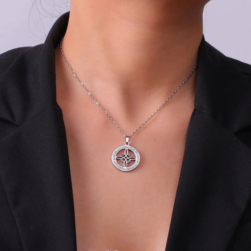 Wiccan Pendant Necklace Witch's Knot Protective Amulet silver