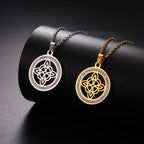 Wiccan Pendant Necklace Witch's Knot Protective Amulet for Women gold
