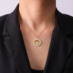 Zen Women's Pendant Necklace Lotus Flower gold