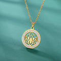 Zen Women's Pendant Necklace Lotus Flower gold