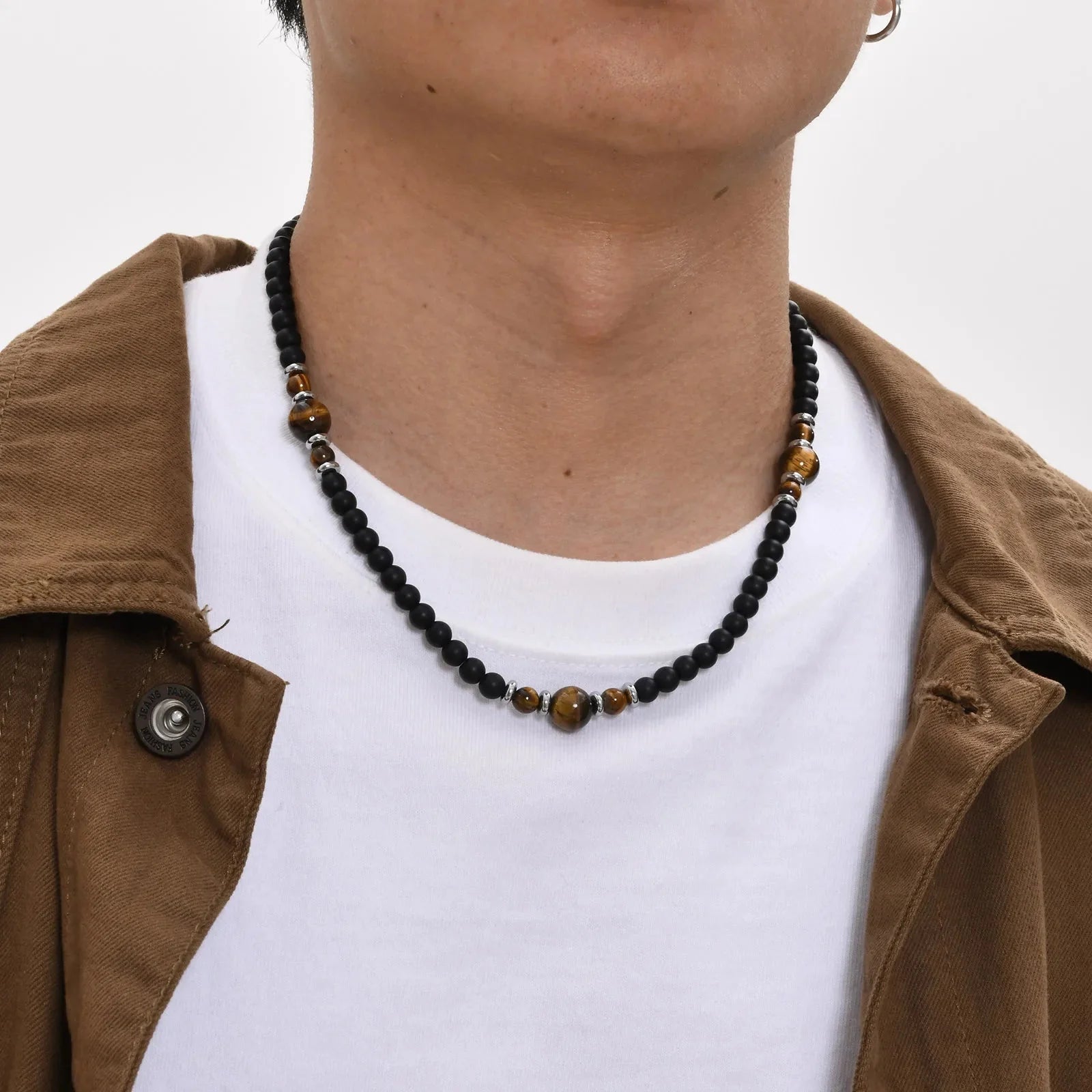 Tiger Eye Stone Necklace for Men