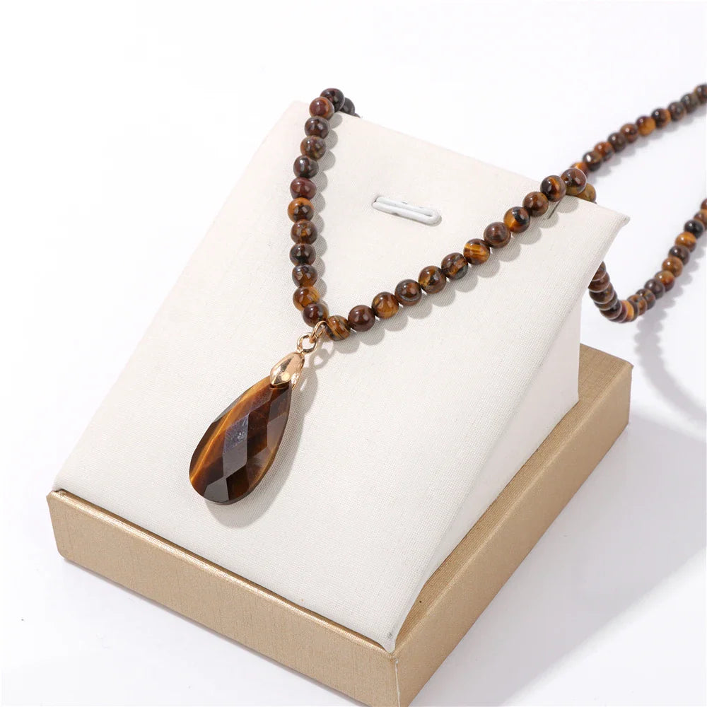 Tiger Eye Stone Necklace & Pendant