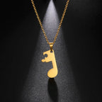 Couples Necklaces Music Note Pendant gold