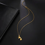 Couples Necklaces Music Note Pendant gold
