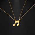 Couples Necklaces Music Note Pendant gold