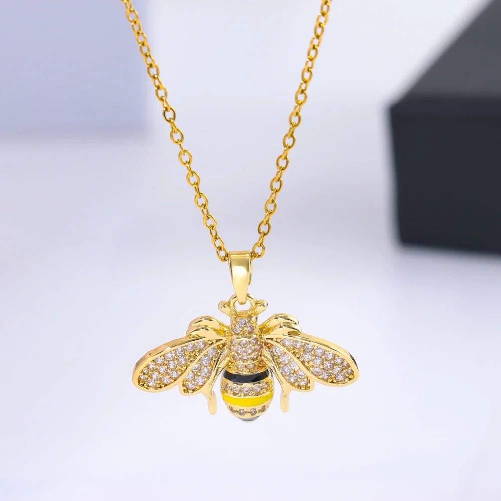 Women's necklace with bee pendant