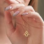 Women's necklace with gold angel wing pendant