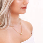 Women's necklace with heart pendant and initial letter