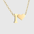 Women's necklace with heart pendant and initial letter