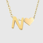 Women's necklace with heart pendant and initial letter