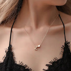 Women's necklace with initial and heart charm z