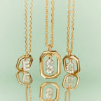 Women's necklace with hexagonal initial pendant