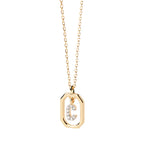 Women's necklace with hexagonal initial pendant c