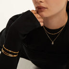 Women's necklace with hexagonal initial pendant