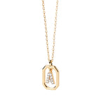 Women's necklace with hexagonal initial pendant a