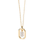 Women's necklace with hexagonal initial pendant b