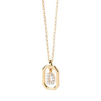 Women's necklace with hexagonal initial pendant d