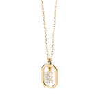 Women's necklace with hexagonal initial pendant e
