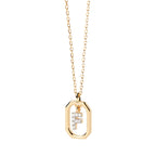 Women's necklace with hexagonal initial pendant f