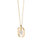 Women's necklace with hexagonal initial pendant h