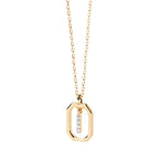 Women's necklace with hexagonal initial pendant i