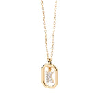 Women's necklace with hexagonal initial pendant k