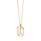 Women's necklace with hexagonal initial pendant l