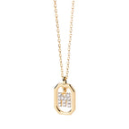 Women's necklace with hexagonal initial pendant m
