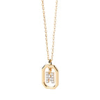 Women's necklace with hexagonal initial pendant n