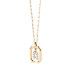 Women's necklace with hexagonal initial pendant q