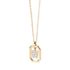 Women's necklace with hexagonal initial pendant w