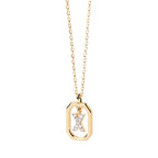 Women's necklace with hexagonal initial pendant x