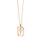 Women's necklace with hexagonal initial pendant y