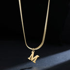 Women’s choker necklace with initial pendant m