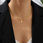 Women’s choker necklace with initial pendant