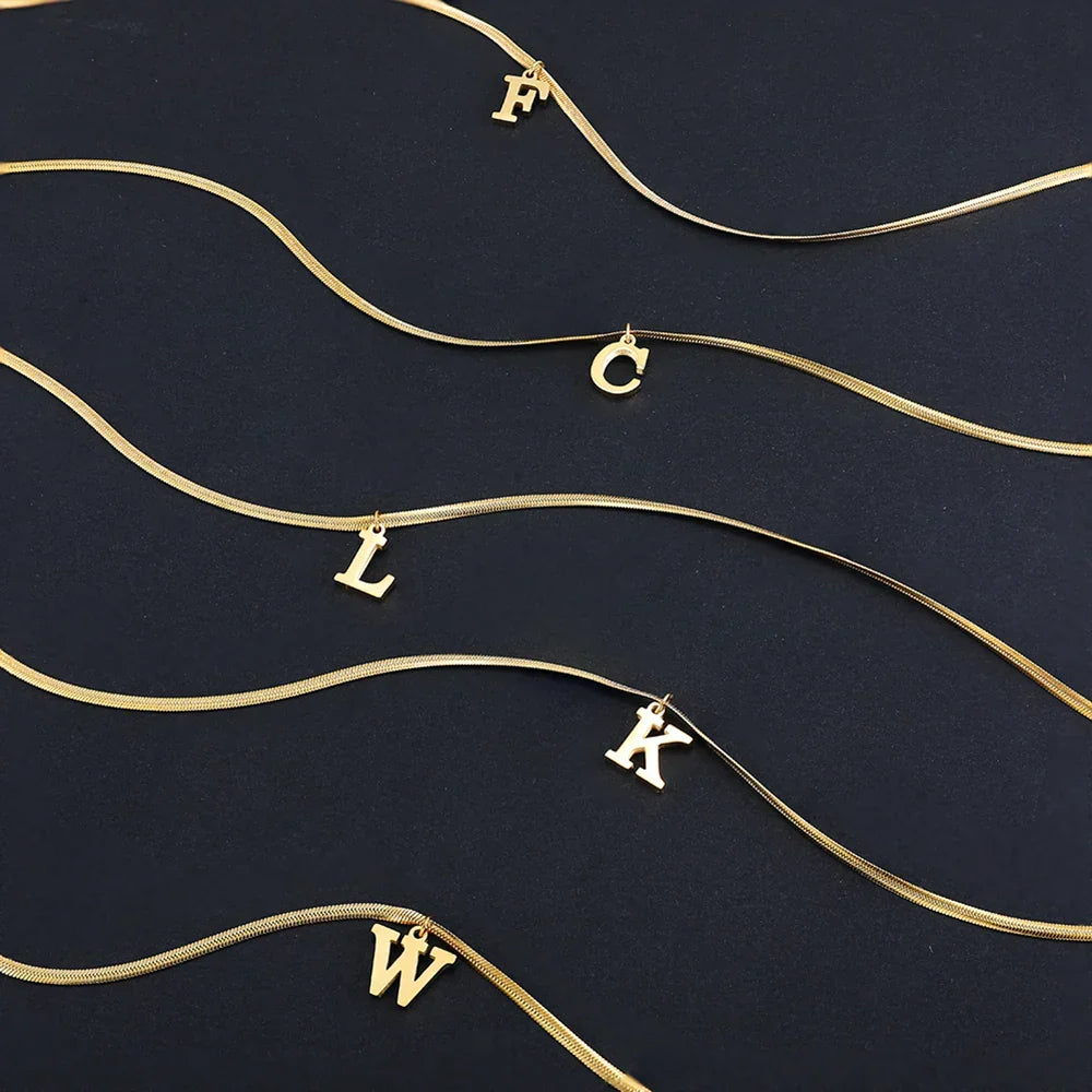 Women’s choker necklace with initial pendant