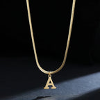 Women’s choker necklace with initial pendant a