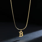 Women’s choker necklace with initial pendant b