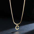 Women’s choker necklace with initial pendant c