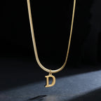 Women’s choker necklace with initial pendant d