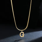Women’s choker necklace with initial pendant g