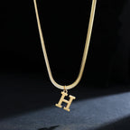 Women’s choker necklace with initial pendant h