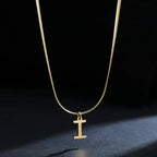 Women’s choker necklace with initial pendant i