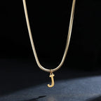 Women’s choker necklace with initial pendant j