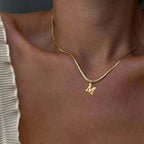 Women’s choker necklace with initial pendant m