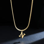 Women’s choker necklace with initial pendant n