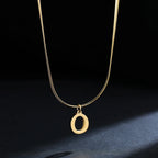 Women’s choker necklace with initial pendant o