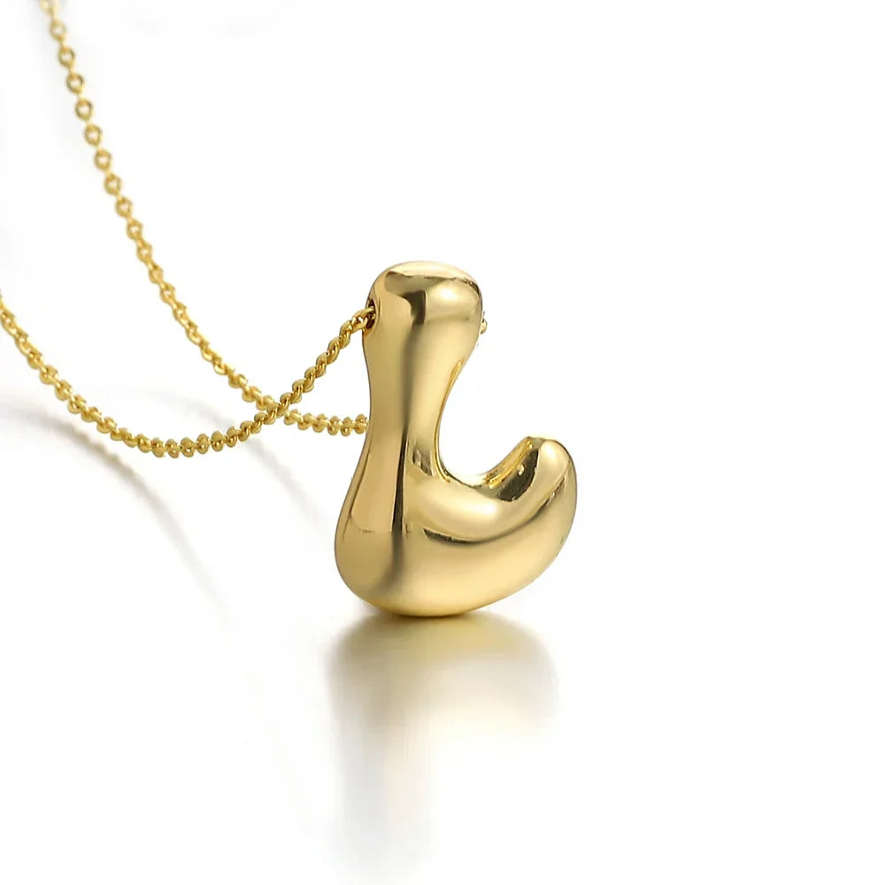 Women's necklace with initial letter pendant