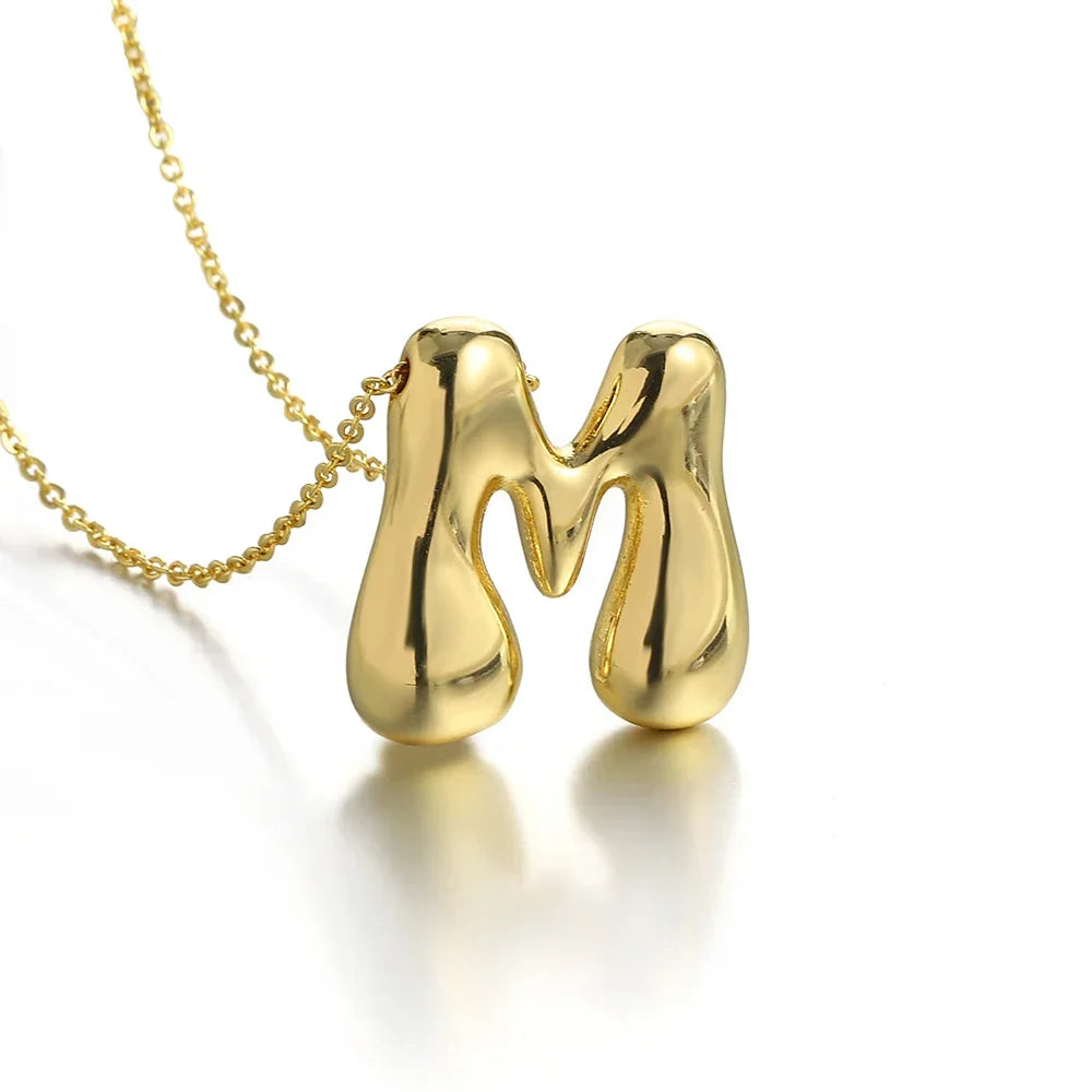Women's necklace with initial letter pendant